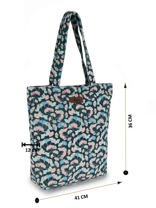 BOTANIK_(Olive_Green)_Canvas_Tote_Bag_With_Inner_Zipper_Pocket