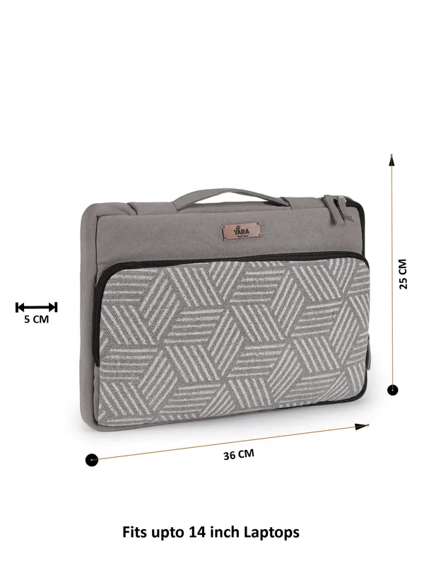 BLUE_PRISM_(Grey)__Laptop_Sleeve_With_Geometric_Pattern__Fits_14Inch_Laptops