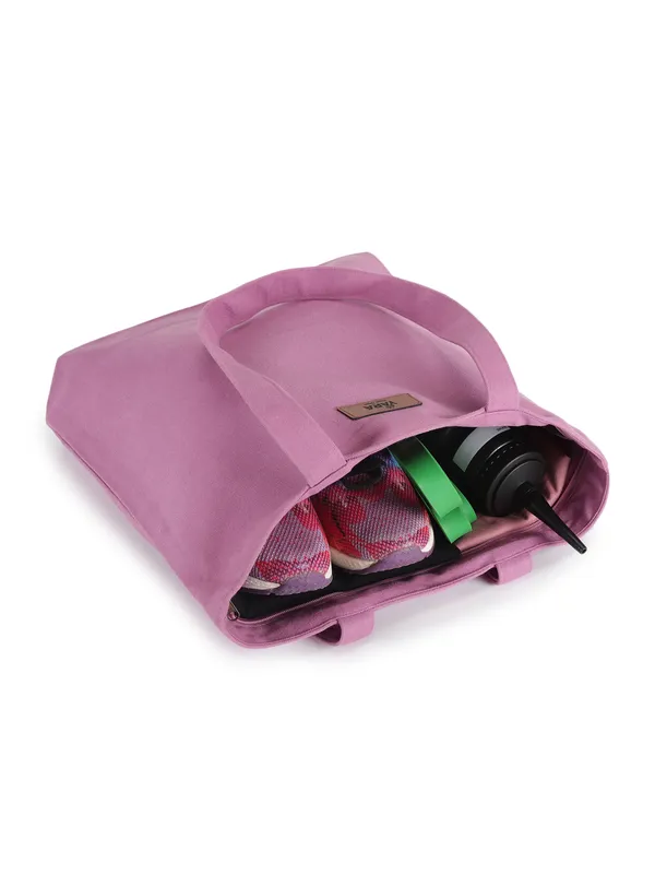 AURA_(Purple)_Canvas_Tote_Bag_With_Inner_Zipper_Pocket