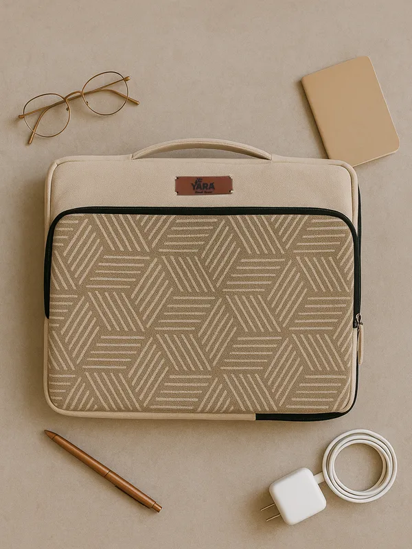 HEXA_BEIGE_(Beige)_Laptop_Sleeve_With_Geometric_Pattern__Fits_Up_To_14_Inch_Laptops