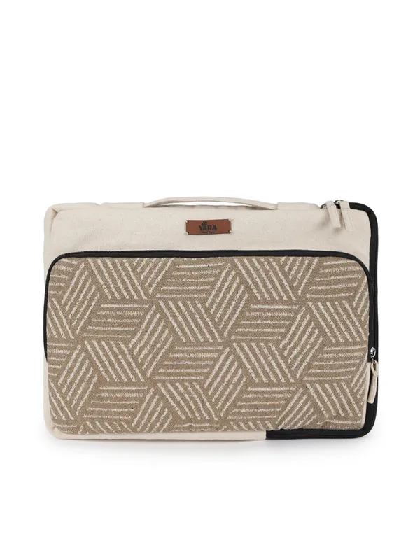 HEXA_BEIGE_(Beige)_Laptop_Sleeve_With_Geometric_Pattern__Fits_Up_To_14_Inch_Laptops