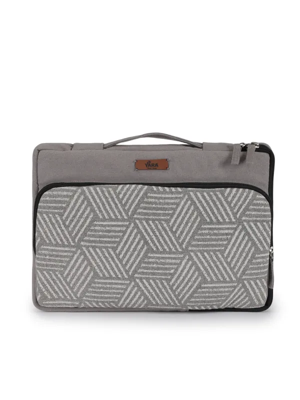 BLUE_PRISM_(Grey)__Laptop_Sleeve_With_Geometric_Pattern__Fits_14Inch_Laptops