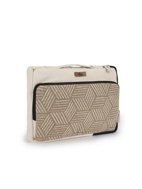 HEXA_BEIGE_(Beige)_Laptop_Sleeve_With_Geometric_Pattern__Fits_Up_To_14_Inch_Laptops