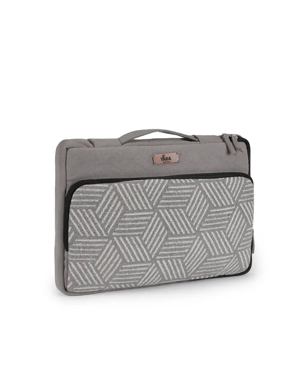 BLUE_PRISM_(Grey)__Laptop_Sleeve_With_Geometric_Pattern__Fits_14Inch_Laptops