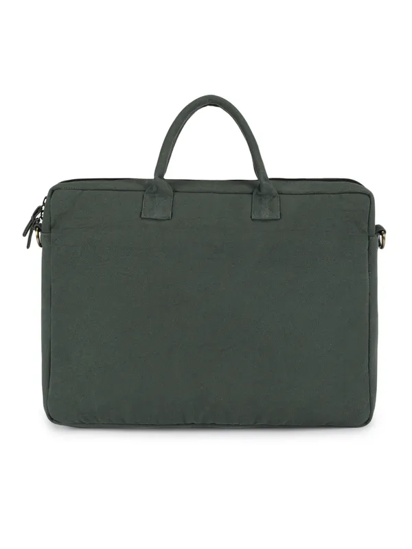 TEAL_LATTICE_(Green)__Laptop_Bag_With_Shoulder_Strap__Olive_Green_And_Cream__[_FITS_UPTO_16_INCH_LAPTOP]