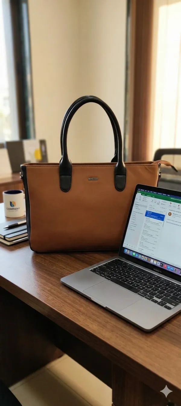 Tan_Laptop_Handbag_With_Shoulder_Straps_Best_For_14"_Laptop