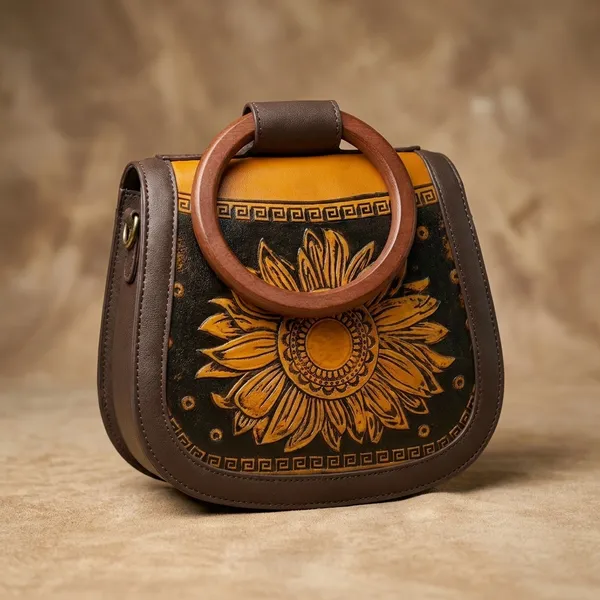 Korean_Embossed_Tan_Round_Handle_Bag