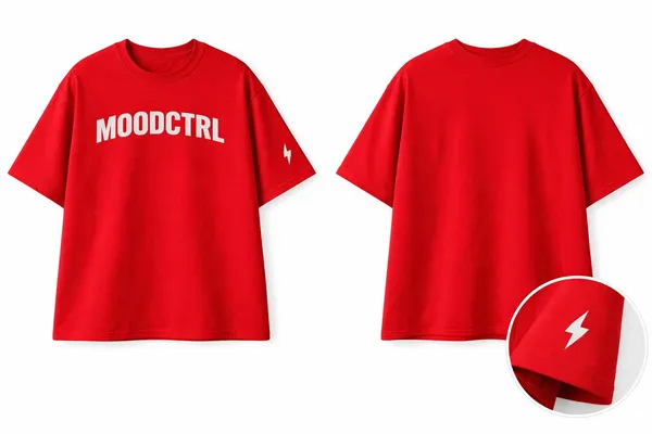 Red_Cotton_Oversized_Lightning_Print_T-Shirt_For_Girls