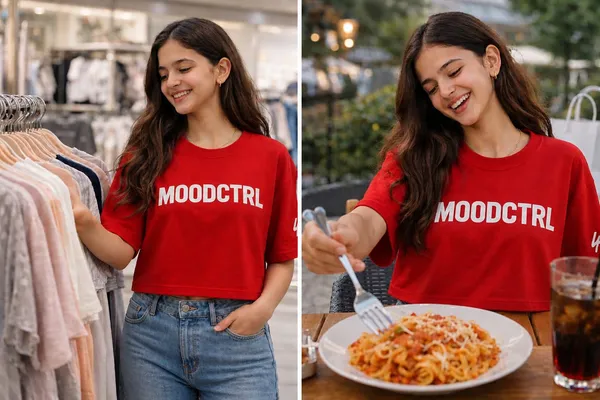 Red_Cotton_Oversized_Lightning_Print_T-Shirt_For_Girls