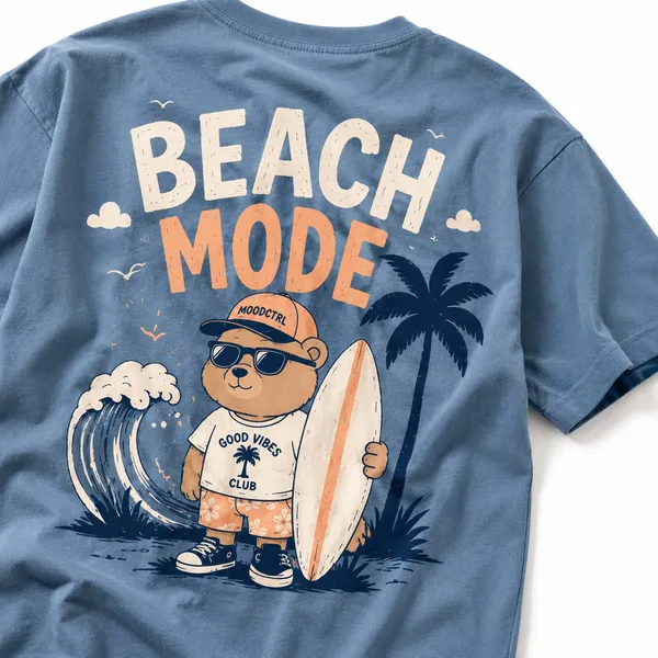 Moodctrl_Blue_Cotton_Oversized-_Unisex_Beach_Mode_Graphic_T-Shirt_For_Girls_$_Boys