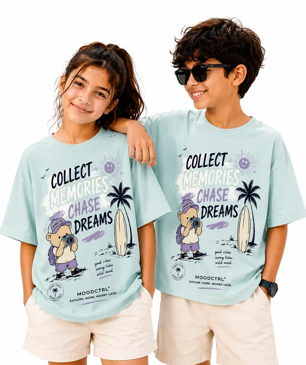 Moodctrl_Light_Blue_Cotton_Oversized-_Unisex_Chase_Dream_Graphic_T-Shirt_For_Girls_$_Boys