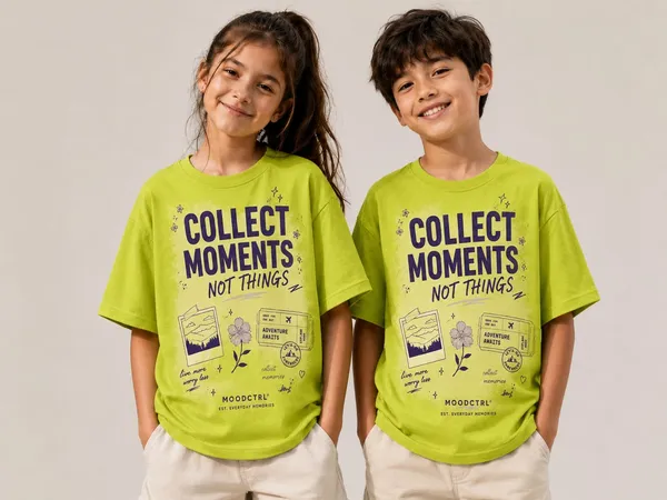 Moodctrl_Green_Cotton_Oversized-_Unisex_Collect_Moments_Graphic_T-Shirt_For_Girls_$_Boys