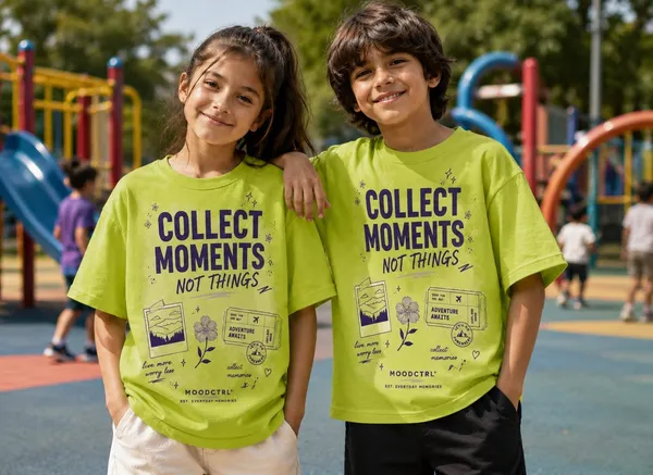 Moodctrl_Green_Cotton_Oversized-_Unisex_Collect_Moments_Graphic_T-Shirt_For_Girls_$_Boys