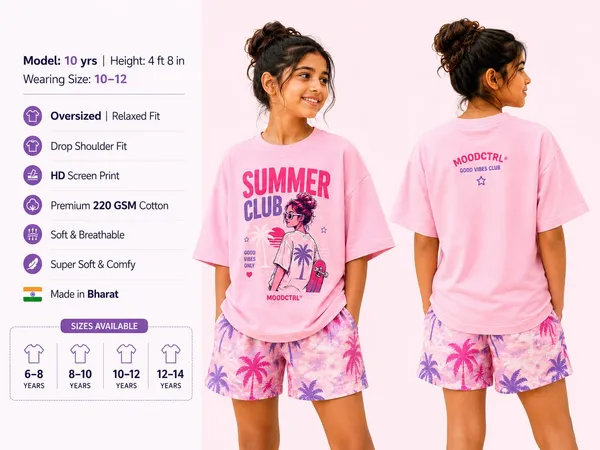 Moodctrl_Green_Cotton_Oversized-_Unisex_Collect_Moments_Graphic_T-Shirt_For_Girls_$_Boys