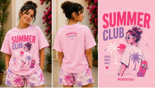 Moodctrl_Green_Cotton_Oversized-_Unisex_Collect_Moments_Graphic_T-Shirt_For_Girls_$_Boys