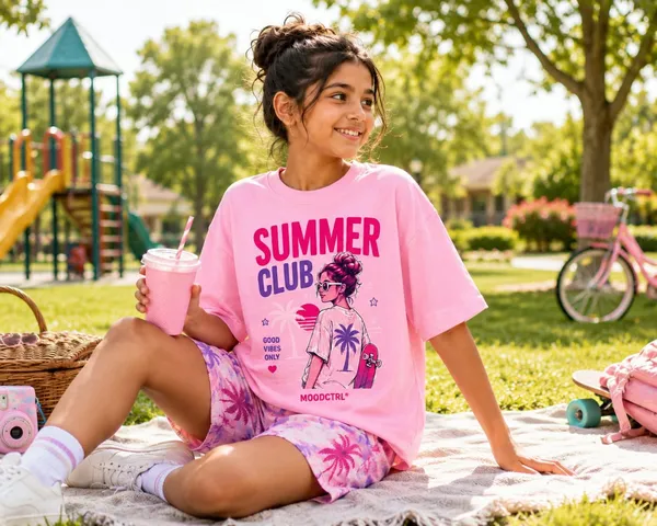 Moodctrl_Green_Cotton_Oversized-_Unisex_Collect_Moments_Graphic_T-Shirt_For_Girls_$_Boys