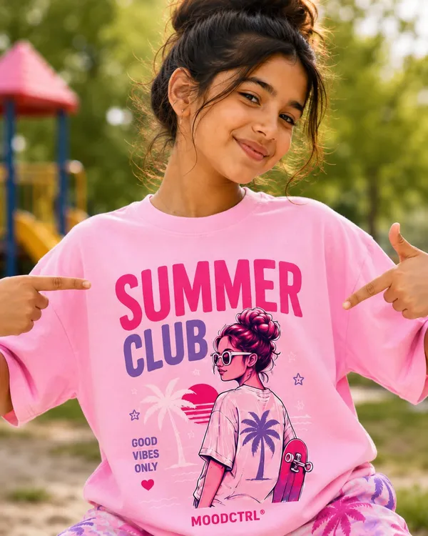 Moodctrl_Green_Cotton_Oversized-_Unisex_Collect_Moments_Graphic_T-Shirt_For_Girls_$_Boys