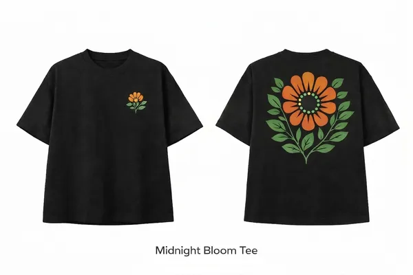 Black_And_Blue_Cotton_Floral_Print_And_Oversized_Lightning_Print_T-Shirt_For_Girls_Pack_Of_2