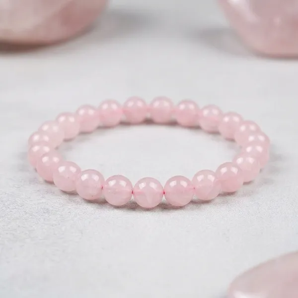 Rose_Quartz_Gemstone_Bracelet_Natural_Pink_Crystal_Beaded_Stretch_Bracelet