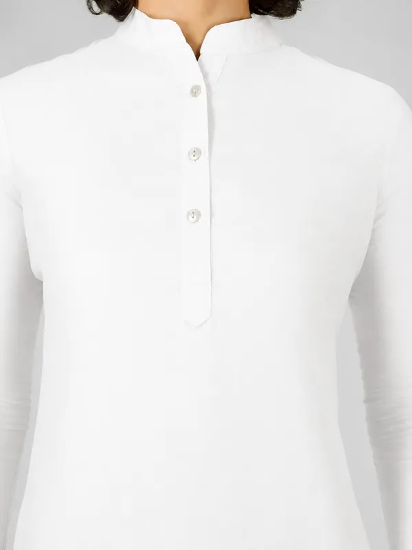 White_Pure_Rayon_Straight_Kurta_For_Women