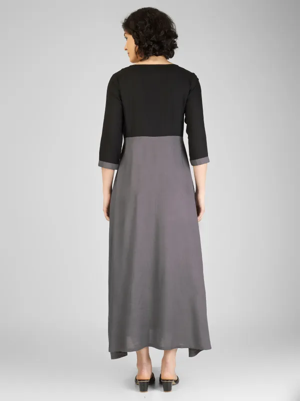Black_Grey_Pure_Rayon_Fit_And_Flare_Dress_For_Women