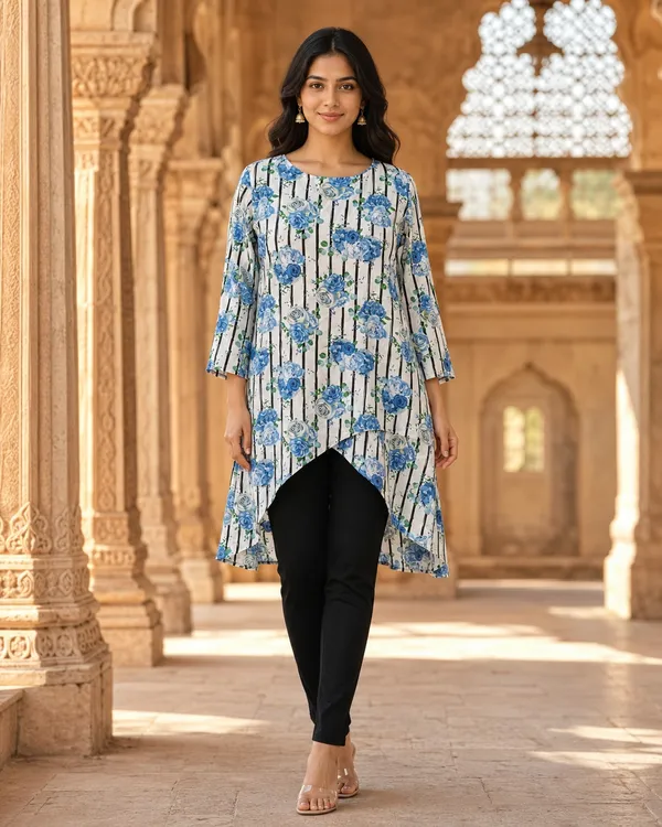 Blue_Pure_Rayon_Straight_Floral_Printed_Tunic_For_Women