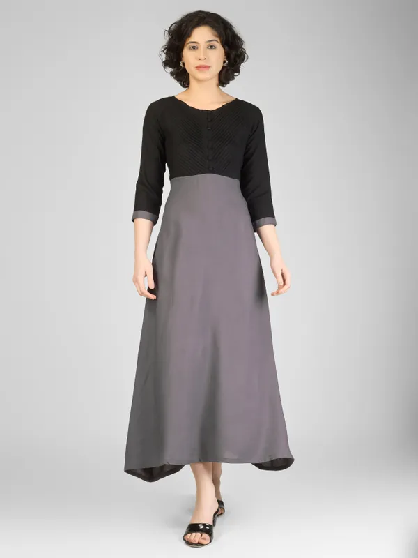 Black_Grey_Pure_Rayon_Fit_And_Flare_Dress_For_Women