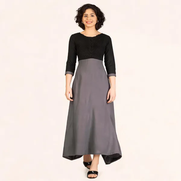 Black_Grey_Pure_Rayon_Fit_And_Flare_Dress_For_Women