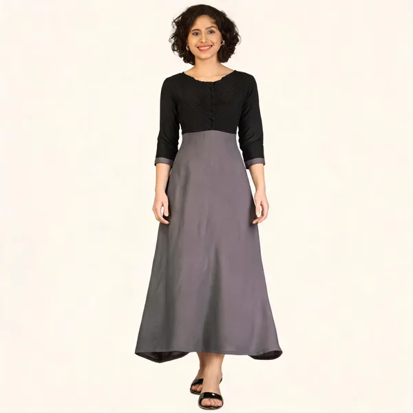 Black_Grey_Pure_Rayon_Fit_And_Flare_Dress_For_Women