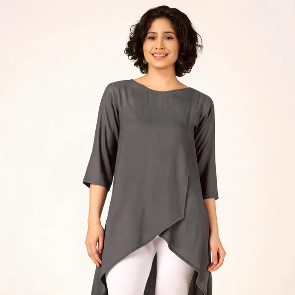 Grey_Pure_Rayon_Asymmetric_Tunic_For_Women