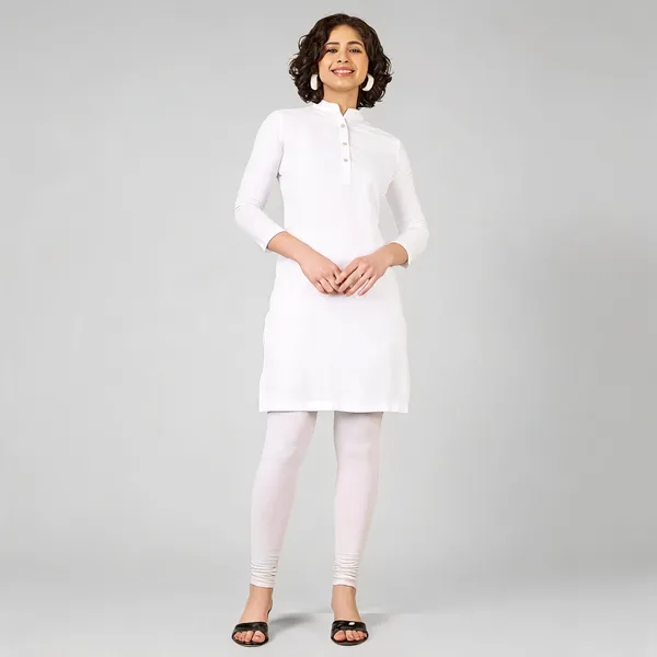 White_Pure_Rayon_Straight_Kurta_For_Women