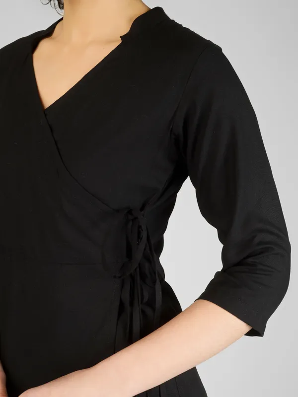 Black_Pure_Rayon_Wrap_Style_Tunic_For_Women