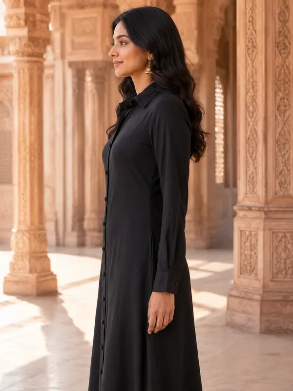 Black_Pure_Rayon_Straight_Longline_Dress_for_Women