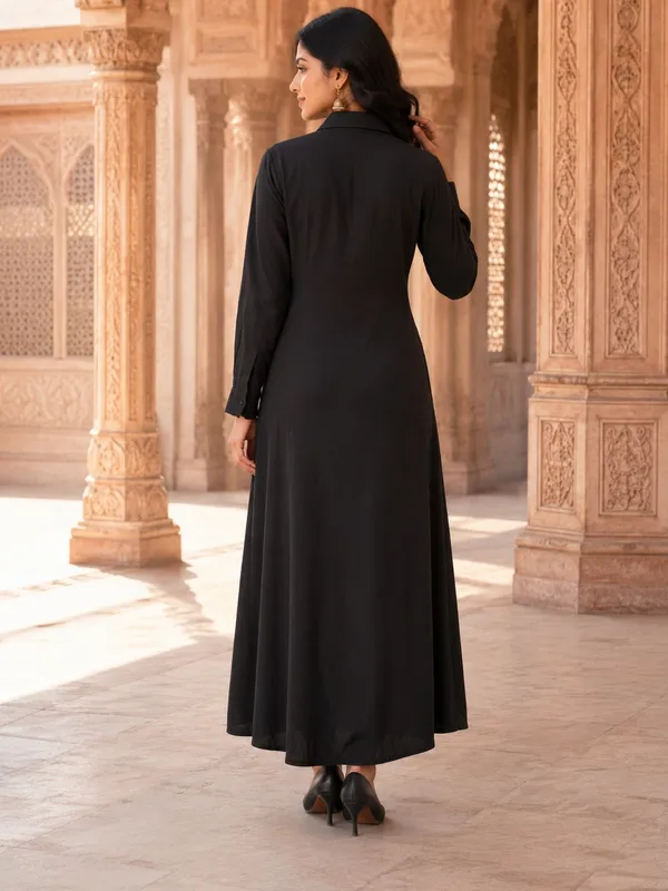Black_Pure_Rayon_Straight_Longline_Dress_for_Women