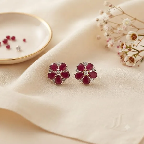Elegant_Ruby_Red__Stone_Flower_Stud_Earrings