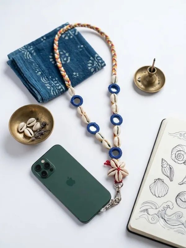 Handcrafted_Cowrie_Shell_&_Mirror_Work_Mobile_Sling_Strap