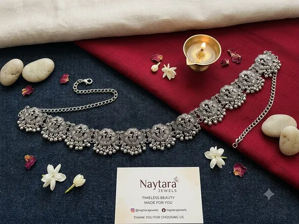 Handcrafted_Oxidised_Silver_Peacock_Motif_Kamarbandh_/_Waist_Belt_with_Ghungroo_Clusters