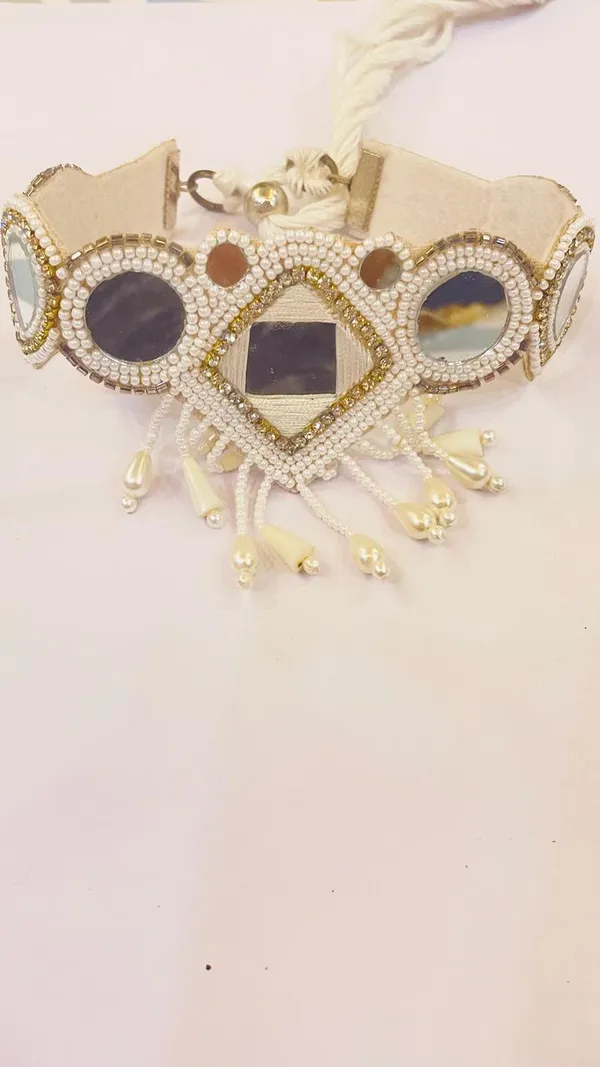 White_beaded_mirror_work_trendy_choker_set