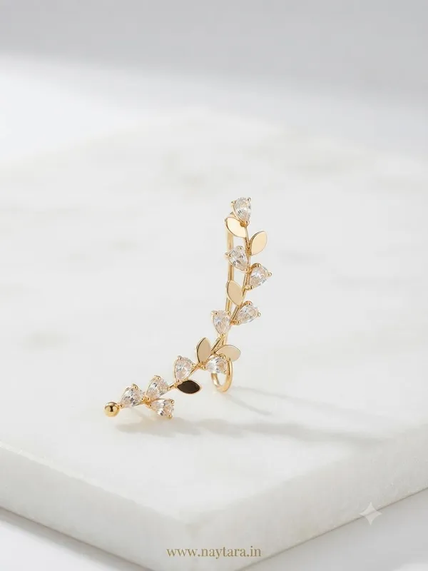 Elegant_golden_ivy_earcuff