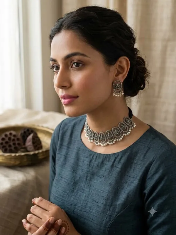 antique_pearl_Lakshmi_choker