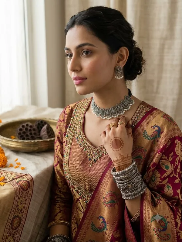 antique_pearl_Lakshmi_choker
