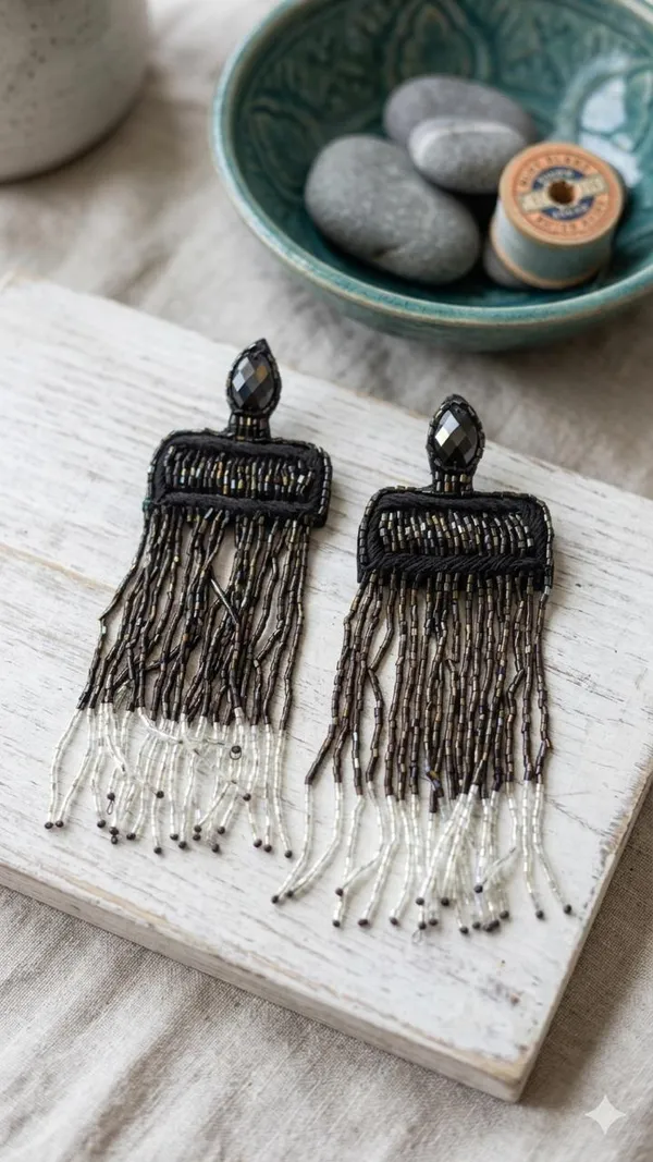 Black_beaded__trendy_earing_long