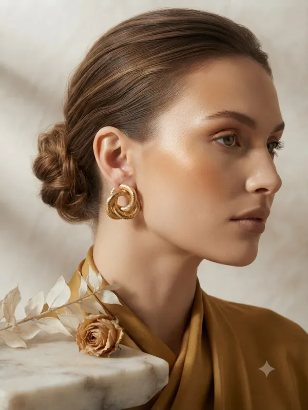 Golden_Flower_Stud_Earrings_For_Women