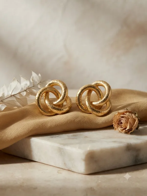 Golden_Flower_Stud_Earrings_For_Women