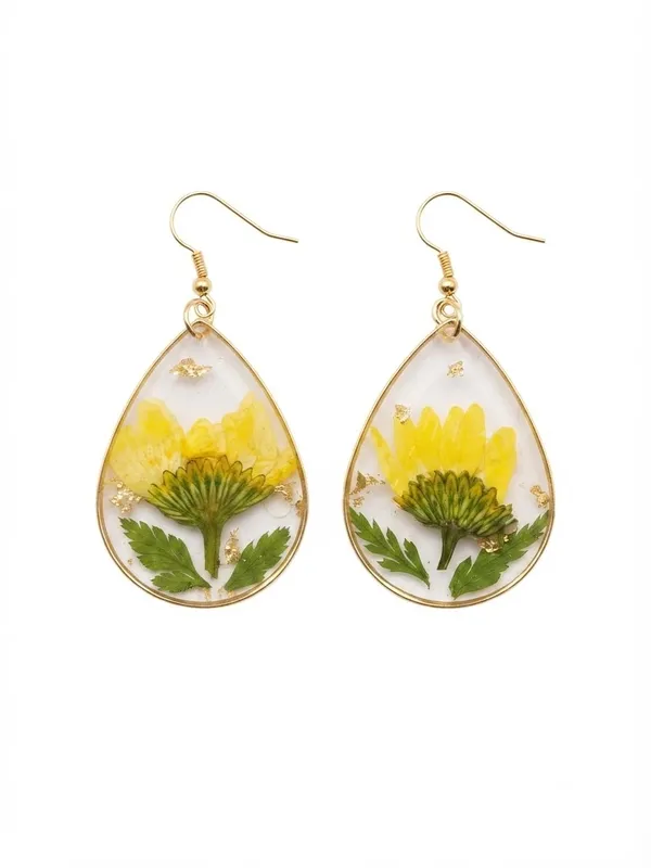 Yellow__Sunlit_Daisy_Tear_Rasin_Earrings