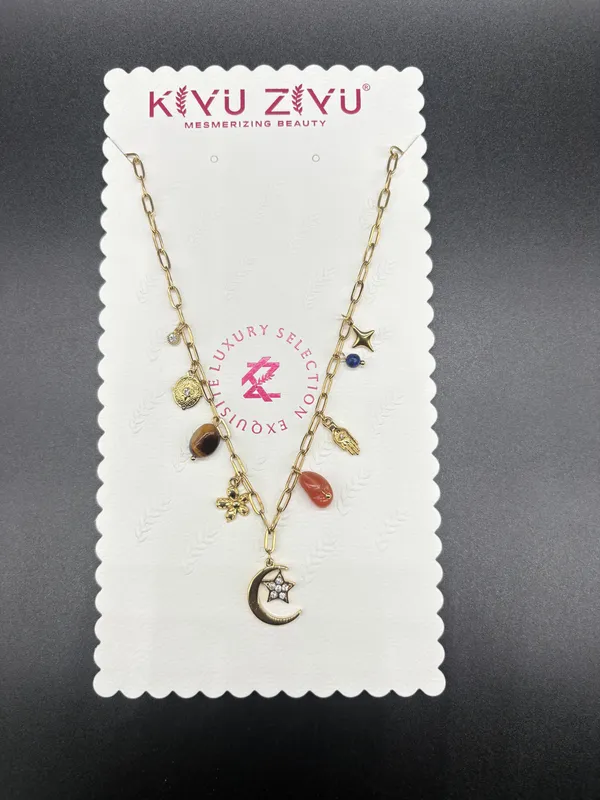 Gold-Tone_Charm_Necklace_With_Moon,_Star_&_Mixed_Beads