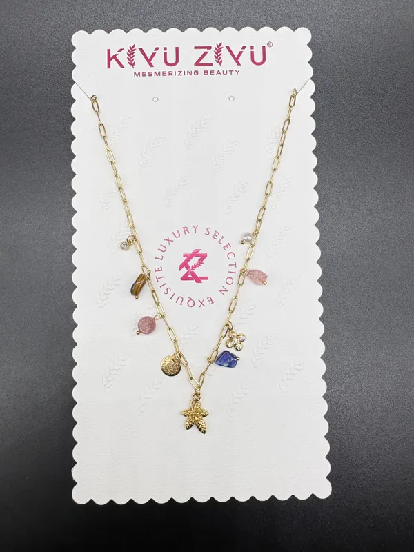 Exquisite_Luxury_Selection_Charm_Necklace_With_Colorful_Gemstones_And_Gold_Chain