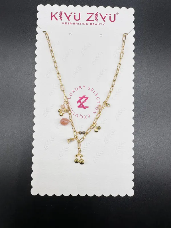 Gold-Toned_Charm_Necklace_With_Mushroom_And_Crystal_Accents
