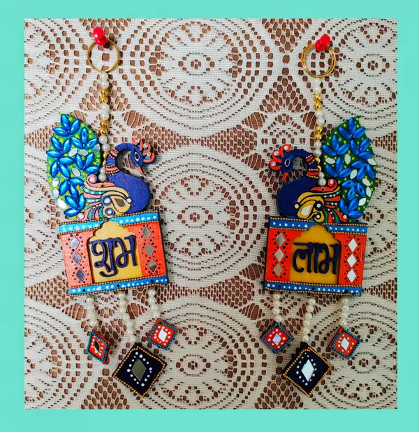 Decorative_Handcrafted_Neel_Kanth_Shubh_Labh_Wall_Hanging_Pair_-_Traditional_Door_Decor