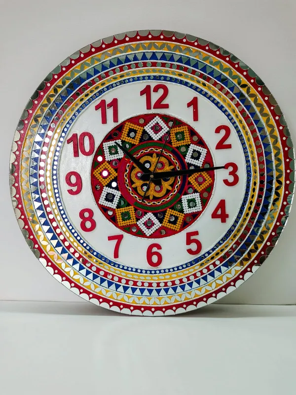 Handcrafted_Decorative_Lippan_art_Wall_Clock_-_Multicolour